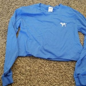 Pink long sleeve crop top